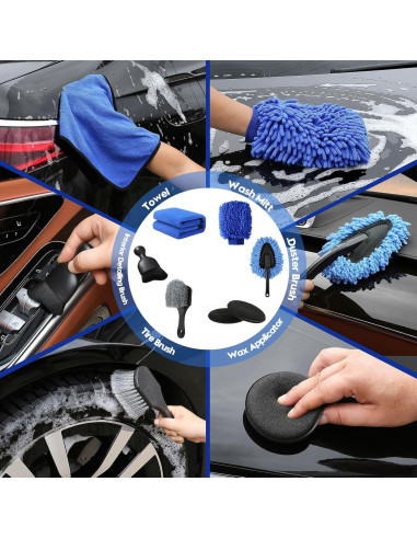 Kit de Detalle de Coche 34 Piezas Qydipclin Azul