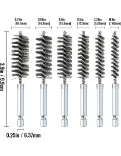 Juego de 6 cepillos de alambre Tenalleys 8-19 mm acero inoxidable 2