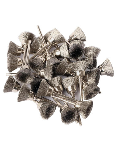 30 Cepillos de Copa Acero Inoxidable Hiqalty 3mm para Pulido