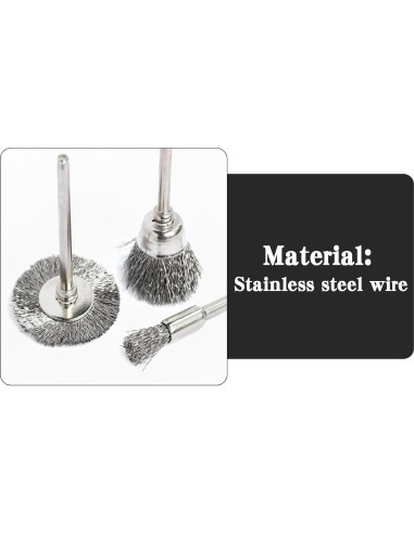 30 Cepillos de Copa Acero Inoxidable Hiqalty 3mm para Pulido