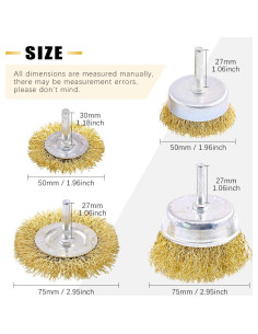 Conjunto de Cepillos de Alambre Rustark 9 Piezas 75-10 mm 2