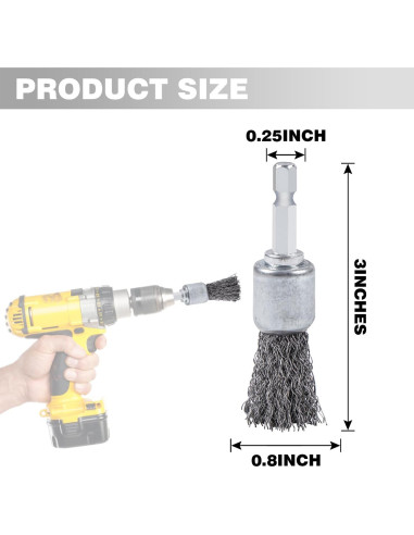 10 Cepillos de Alambre WUBOECE para Taladro 2,03 cm