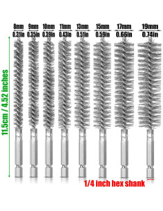 8 Cepillos de Acero Inoxidable VEINARDYL para Taladro 11,48 cm 2