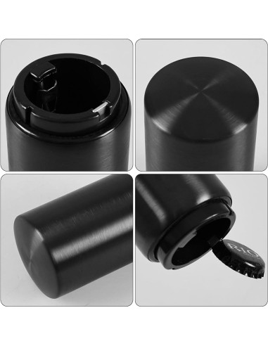 6 Abrebotellas Magnéticos Acero Inoxidable Cinkyou Negro