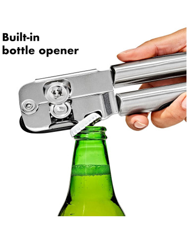 Abrelatas OXO SteeL Acero Inoxidable con Abridor de Botellas