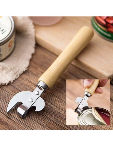 Abrelatas y Sacacorchos TEAMWILL 2 Piezas Acero Inoxidable