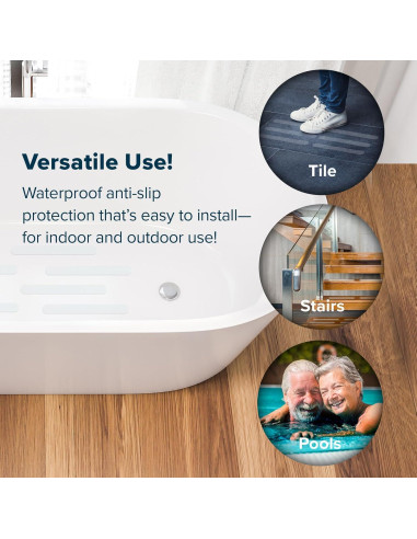 Tiras Antideslizantes Adhesivas SlipX Solutions 12 Pzas 19cm