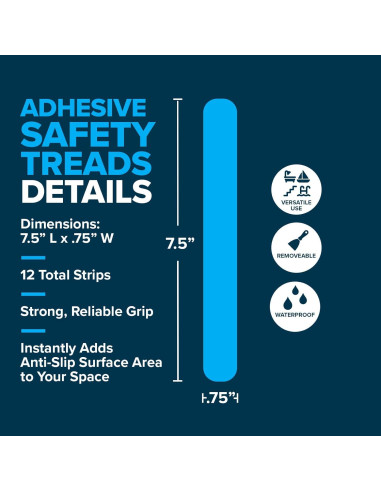 Tiras Antideslizantes Adhesivas SlipX Solutions 12 Pzas 19cm