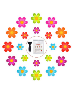 20 Pegatinas Antideslizantes Secopad Flores Brillantes