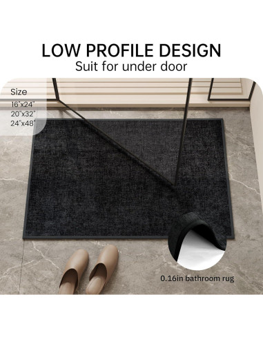 Alfombrilla de Baño Mecko Antideslizante 40x60 cm Negra