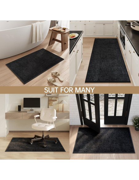 Alfombrilla de Baño Mecko Antideslizante 40x60 cm Negra