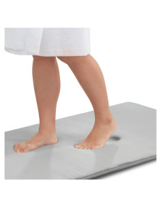 Alfombra de Baño Genteele Espuma de Memoria Antideslizante 81x51cm Plata