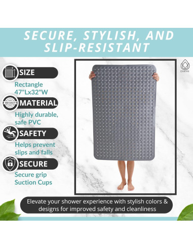 Tapete de Ducha Antideslizante ENKOSI 119x81 cm Gris