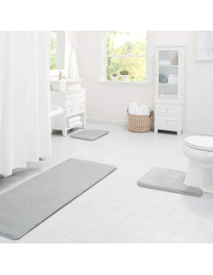 Alfombra de Baño Genteele Espuma de Memoria Antideslizante 81x51cm Plata 2