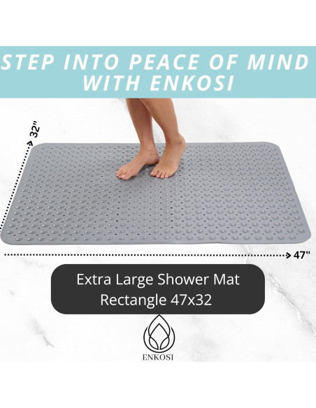Tapete de Ducha Antideslizante ENKOSI 119x81 cm Gris