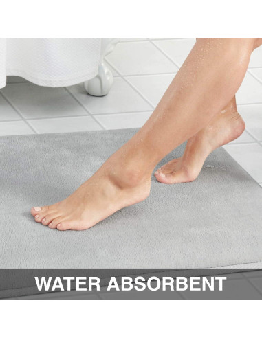 Alfombra de Baño Genteele Espuma de Memoria Antideslizante 81x51cm Plata