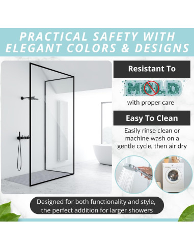 Tapete de Ducha Antideslizante ENKOSI 119x81 cm Gris