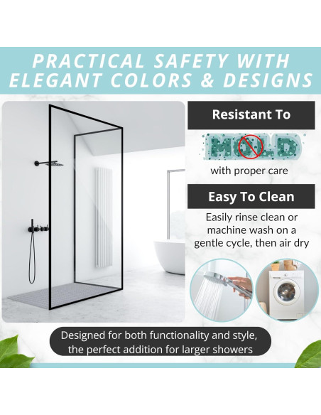 Tapete de Ducha Antideslizante ENKOSI 119x81 cm Gris