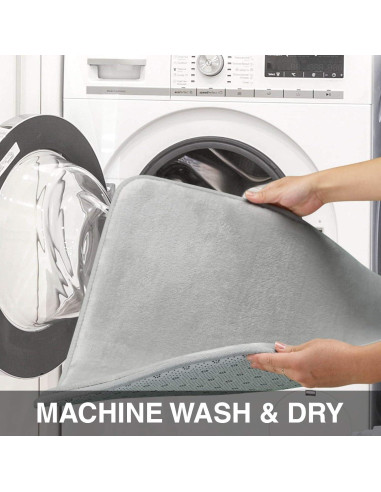 Alfombra de Baño Genteele Espuma de Memoria Antideslizante 81x51cm Plata