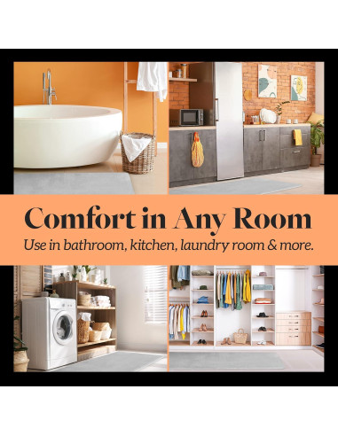 Alfombra de Baño Genteele Espuma de Memoria Antideslizante 81x51cm Plata