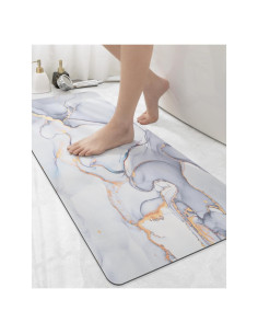 Alfombra de baño DEXI antideslizante 43x17 cm gris claro