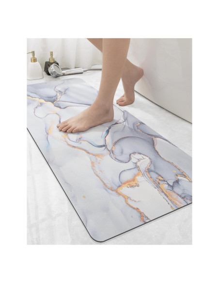 Alfombra de baño DEXI antideslizante 43x17 cm gris claro