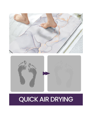 Alfombra de baño DEXI antideslizante 43x17 cm gris claro