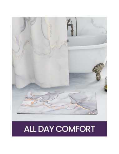 Alfombra de baño DEXI antideslizante 43x17 cm gris claro