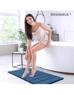 Alfombrilla de Baño Antideslizante ROSMARUS 50,8x81,3cm Azul 2
