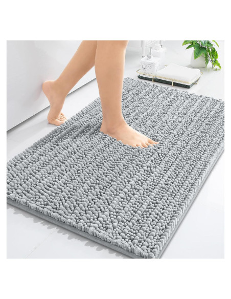 Alfombra de baño Arotive Chenille 76x50 cm gris claro