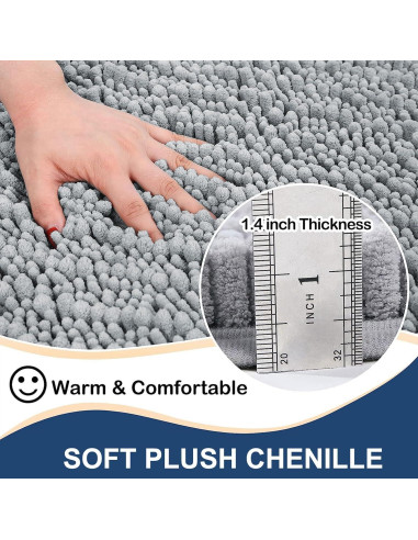 Alfombra de baño Arotive Chenille 76x50 cm gris claro