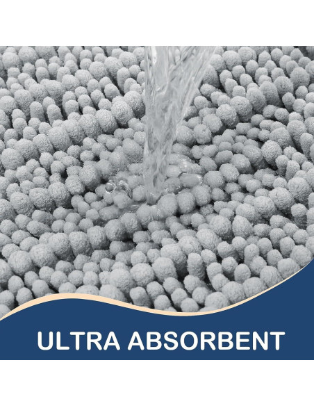 Alfombra de baño Arotive Chenille 76x50 cm gris claro