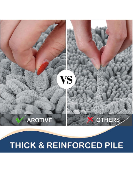 Alfombra de baño Arotive Chenille 76x50 cm gris claro