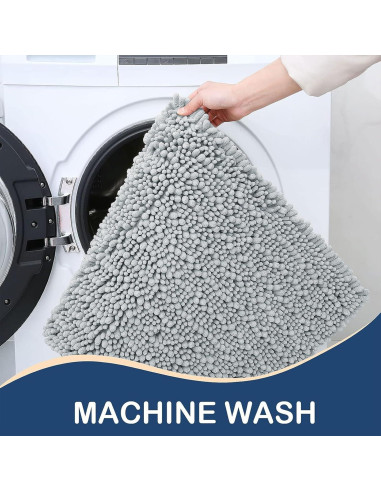 Alfombra de baño Arotive Chenille 76x50 cm gris claro