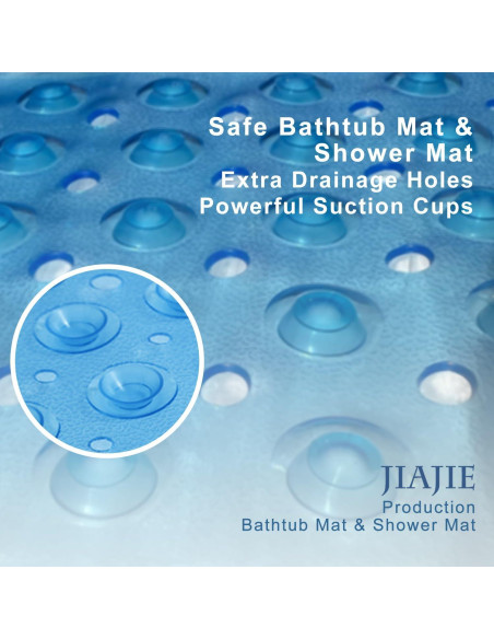 Alfombra Antideslizante Jiajie 53x53 cm Ducha Azul PVC