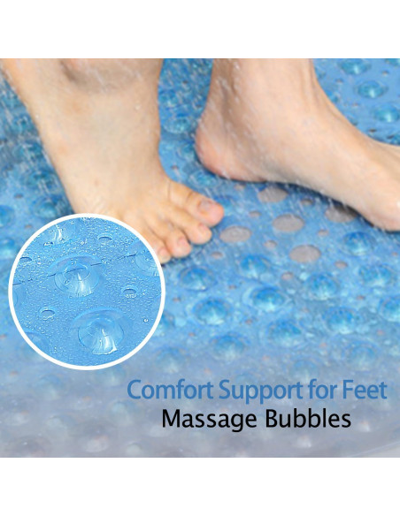 Alfombra Antideslizante Jiajie 53x53 cm Ducha Azul PVC