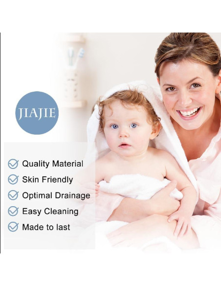 Alfombra Antideslizante Jiajie 53x53 cm Ducha Azul PVC