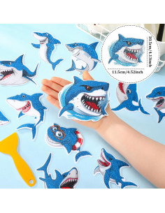 Calcomanías Antideslizantes Tiburón Yaomiao 24 Pcs Azul 2