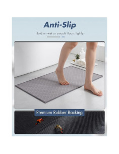 Alfombrilla de Baño AMOAMI Antideslizante 40x60 cm Gris 2