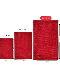 Alfombra de Baño Antideslizante Eanpet 60x88 cm Roja 2