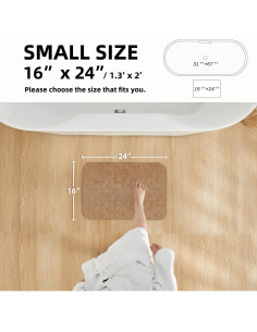 Alfombra de Baño Antideslizante TYUU Camel 40x60 cm 2