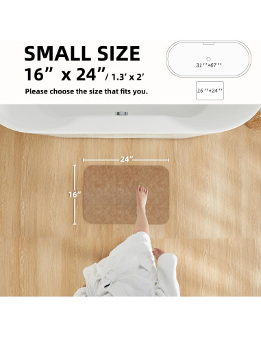 Alfombra de Baño Antideslizante TYUU Camel 40x60 cm