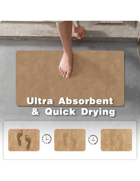 Alfombra de Baño Antideslizante TYUU Camel 40x60 cm