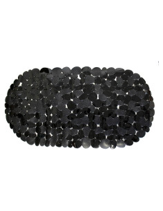 Alfombrilla de Baño Ovalada Antideslizante PVC Negro 68,5x35,5cm