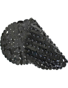Alfombrilla de Baño Ovalada Antideslizante PVC Negro 68,5x35,5cm 2