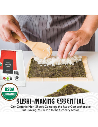 Kit de Hacer Sushi Primely con Bazooka y Estera de Bambú