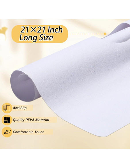 Mat de baño antideslizante Dunzoom 54x54 cm blanco con agujero