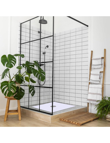 Mat de baño antideslizante Dunzoom 54x54 cm blanco con agujero