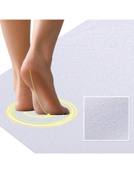 Mat de baño antideslizante Dunzoom 54x54 cm blanco con agujero
