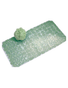 Alfombrilla de Baño Antideslizante iDesign Pebblz Verde 66x34 cm